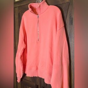 Aerie Pink Coral Half-Zip Pullover